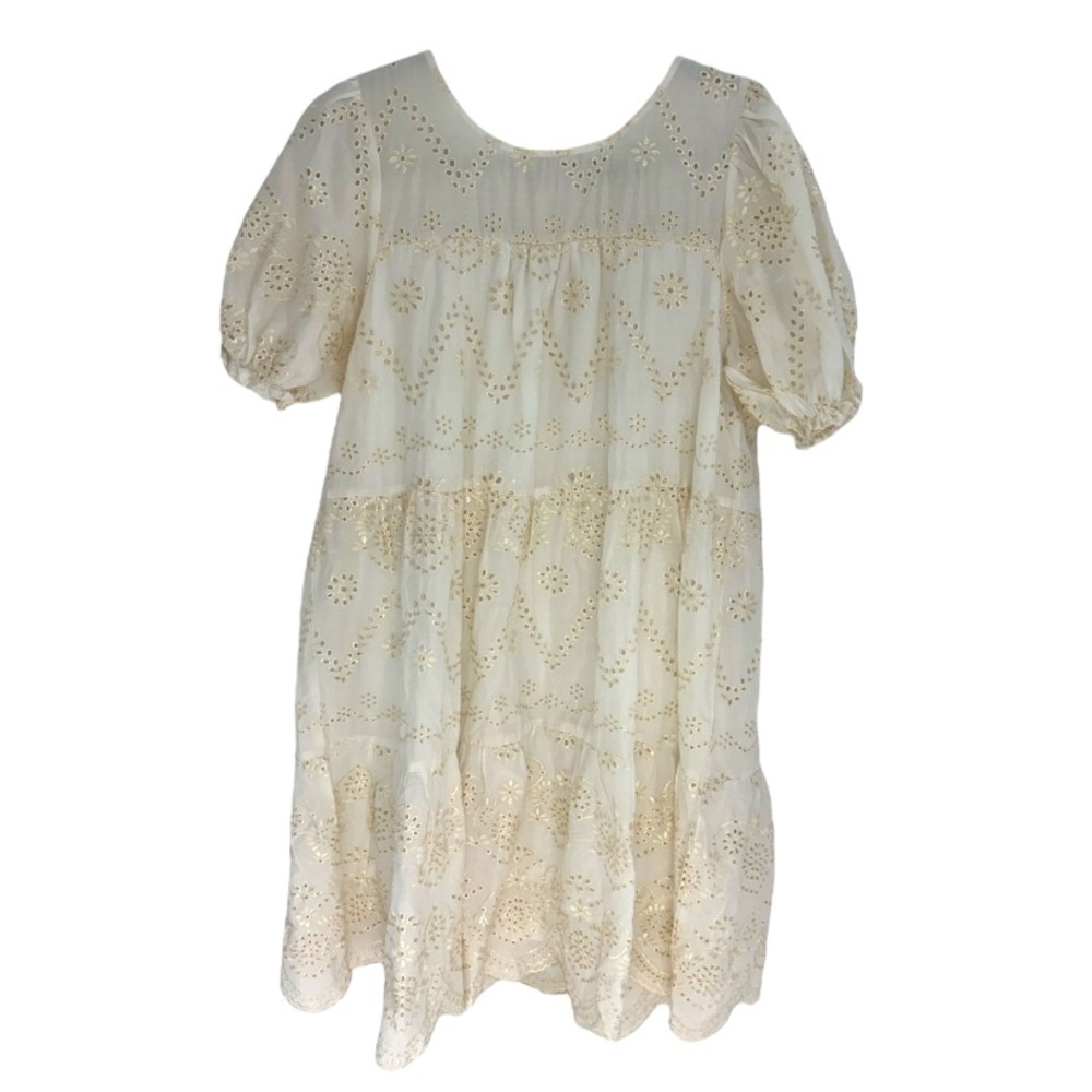 Moon River embroidered eyelet cotton dress l - Picture 2 of 9